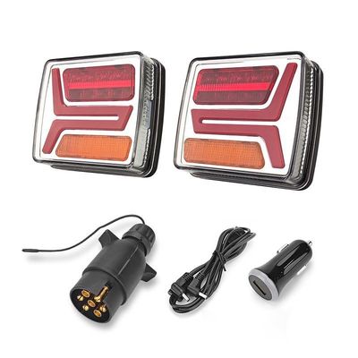 Yeniden şarj edilebilir kablosuz römork lambaları 4.2V manyetik kuyruk lamba seti IP67